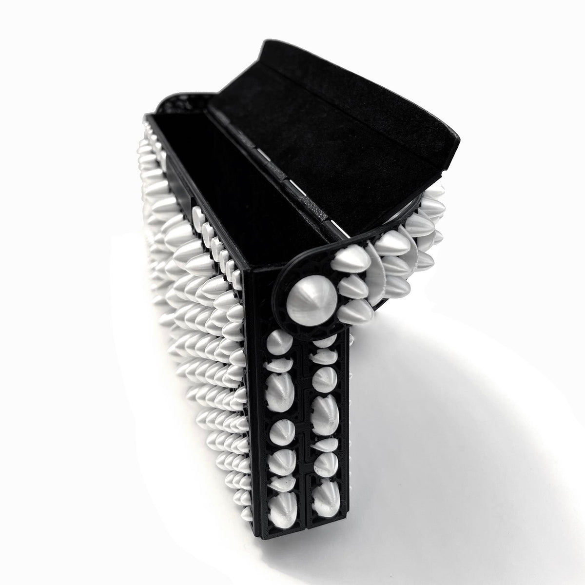 Stone 3D-printed mini bag - White/Black