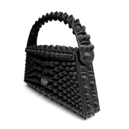 Stone 3D-printed mini bag - Black