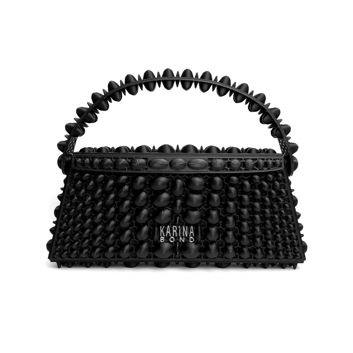 Stone 3D-printed mini bag - Black