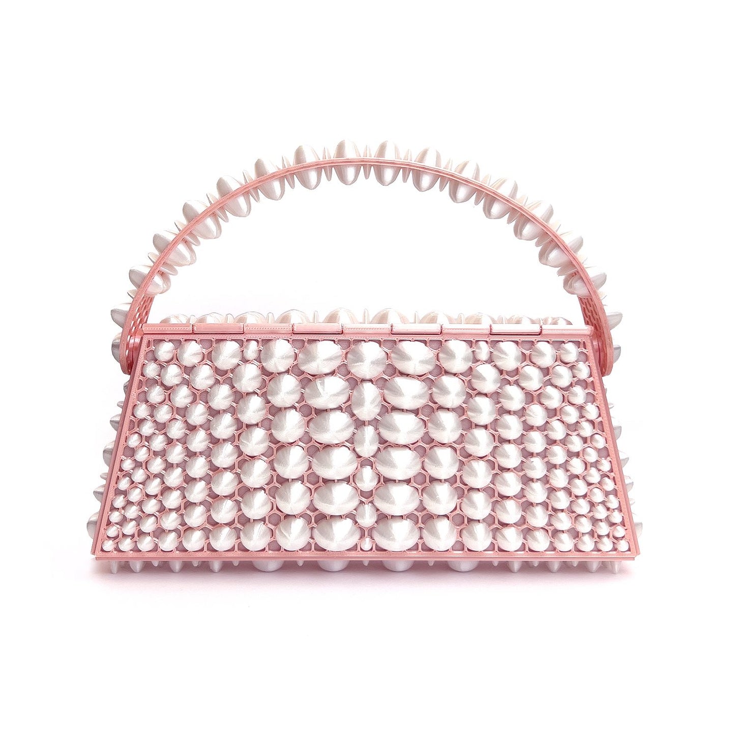 Stone 3D-printed mini bag - White/Pink