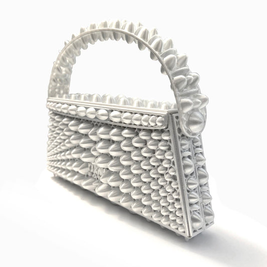 Stone 3D-printed mini bag - White