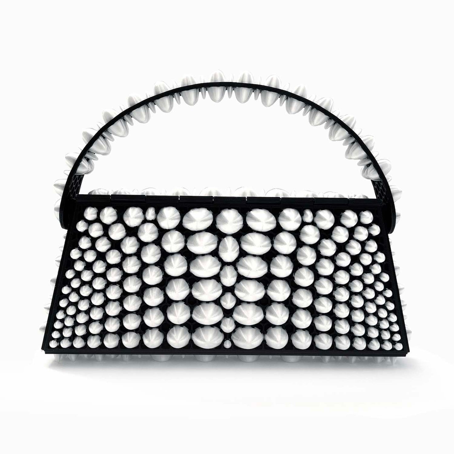 Stone 3D-printed mini bag - White/Black