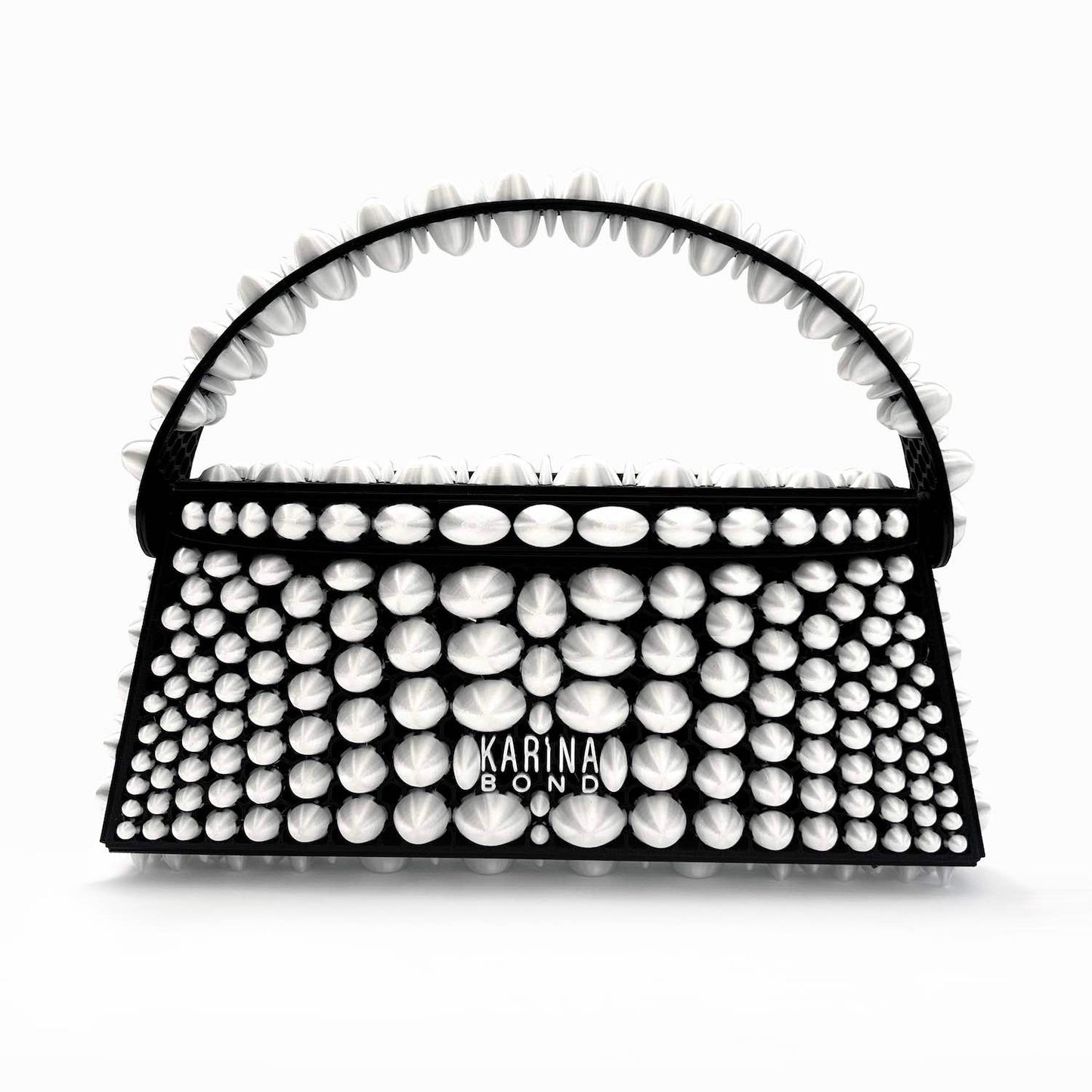 Stone 3D-printed mini bag - White/Black