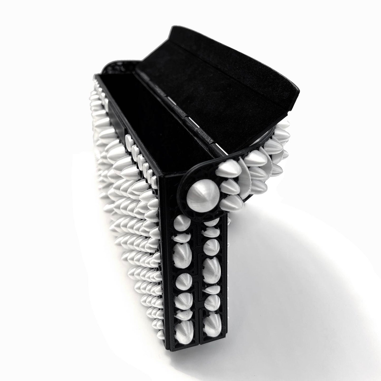Stone 3D-printed mini bag - White/Black