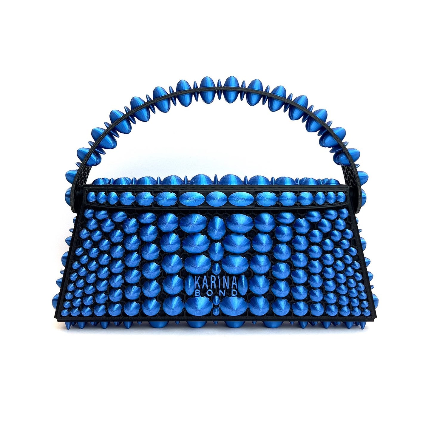 Stone 3D-printed mini bag - Blue/Black