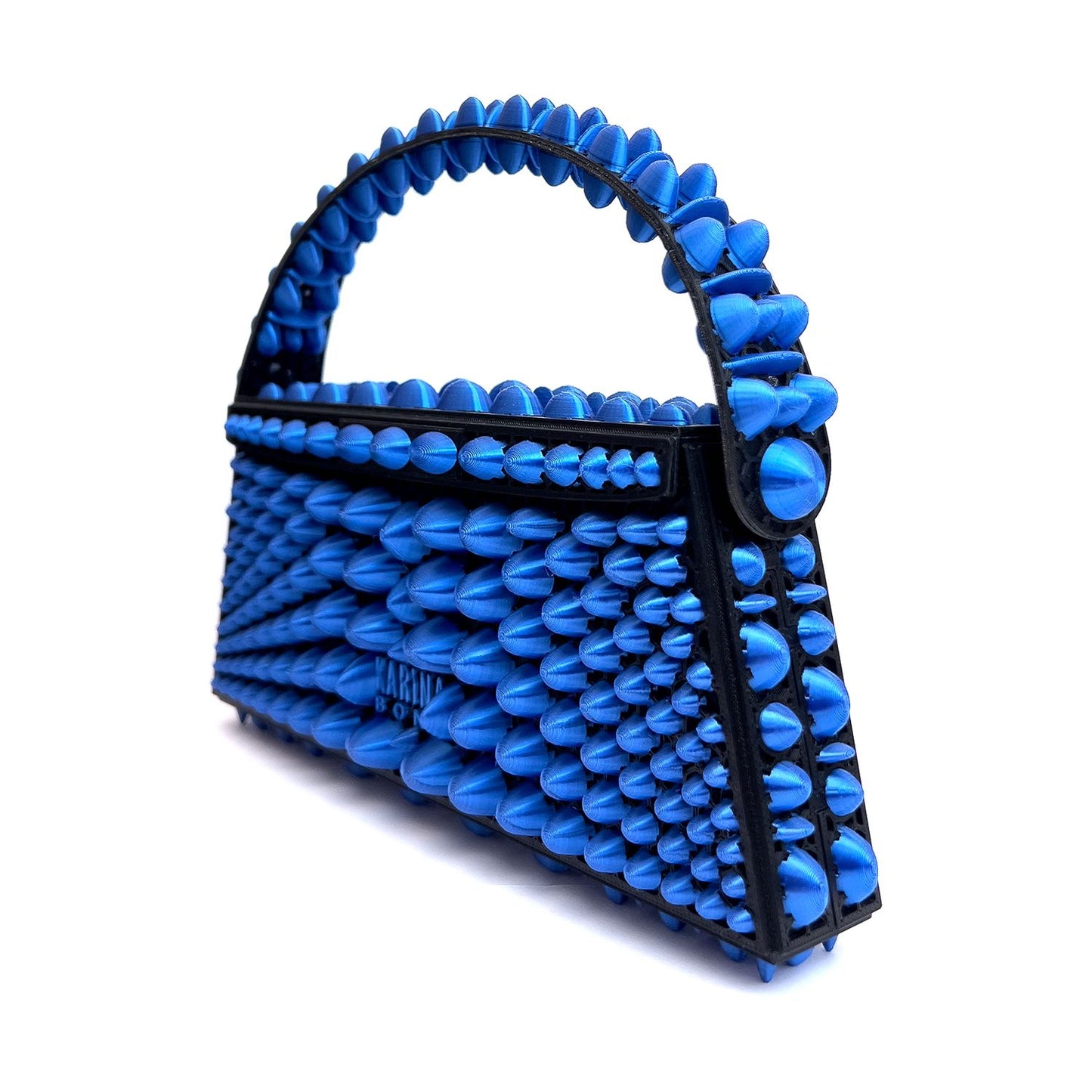 Stone 3D-printed mini bag - Blue/Black