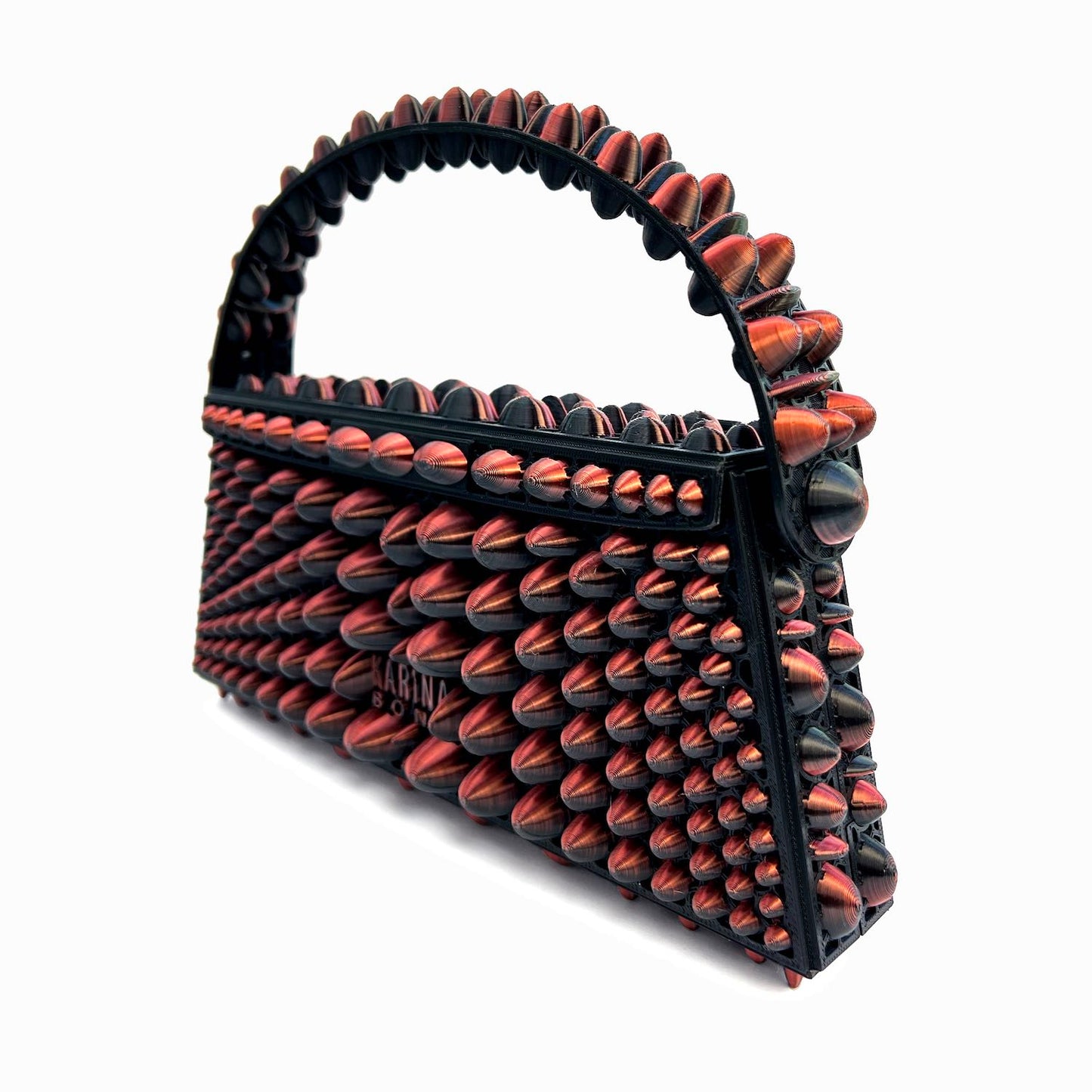 Stone 3D-printed mini bag - Copper gradient/Black