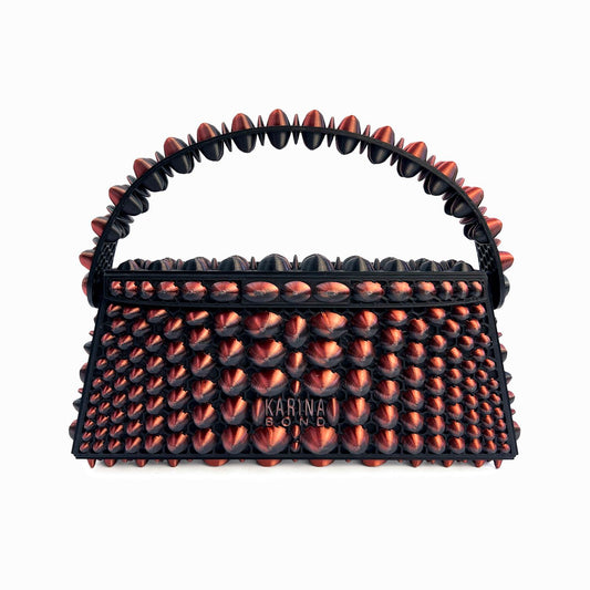 Stone 3D-printed mini bag - Copper gradient/Black