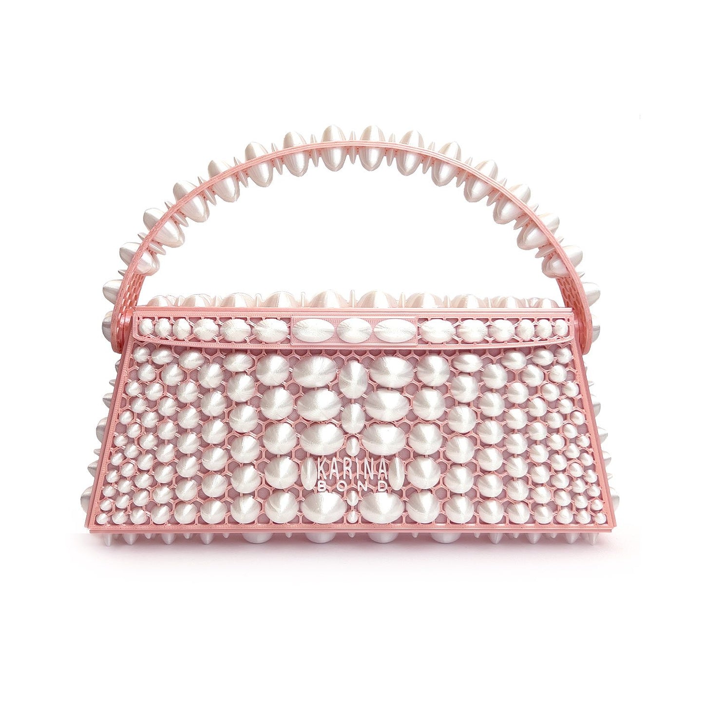 Stone 3D-printed mini bag - White/Pink